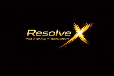 Logo of ResolveX Performance Physiotherapy with a glowing golden X.