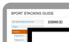 Emily Fox teaching sport stacking across multiple devices computer, tablet or mobile phone 