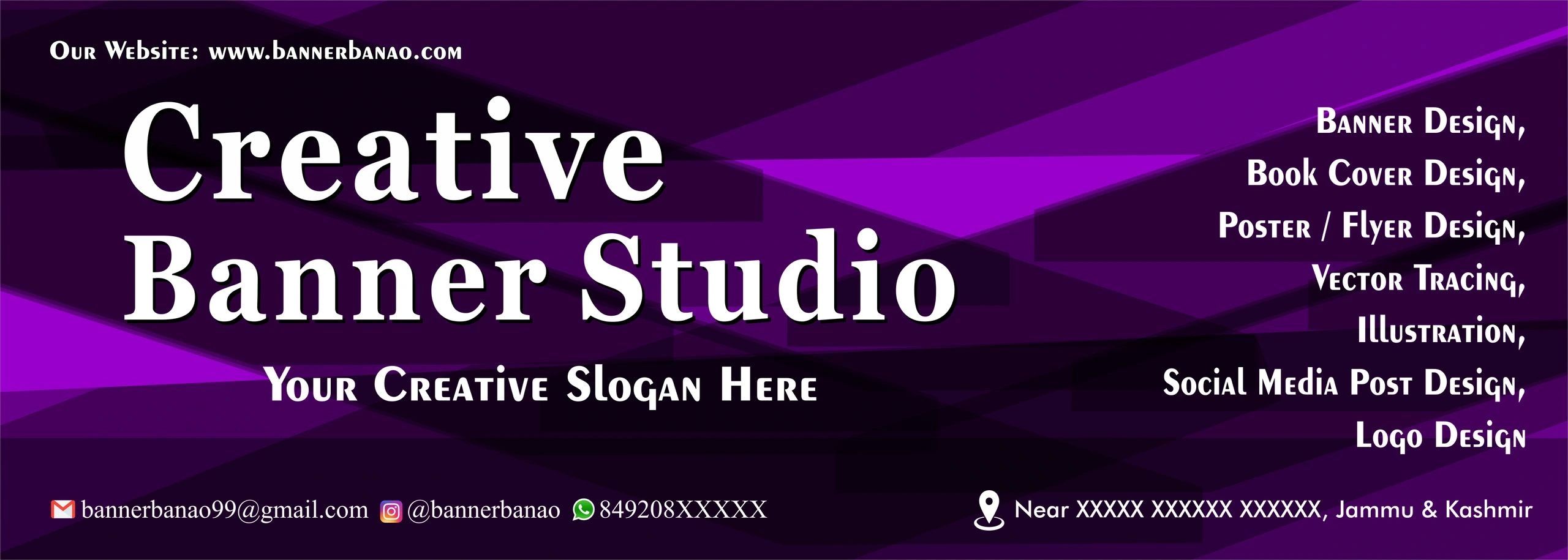 Purple prism texture creative banner template for business branding, advertising & promotions