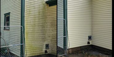 soft wash pressure wash house wash clean vinyl siding