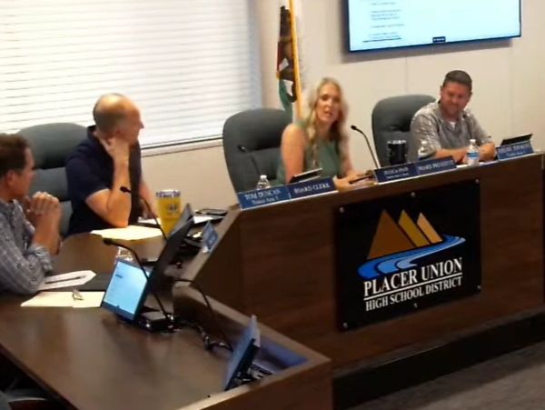 School board members in a meeting at Placer Union High School District.