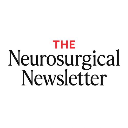 Logo of The Neurosurgical Newsletter with bold black and red text.