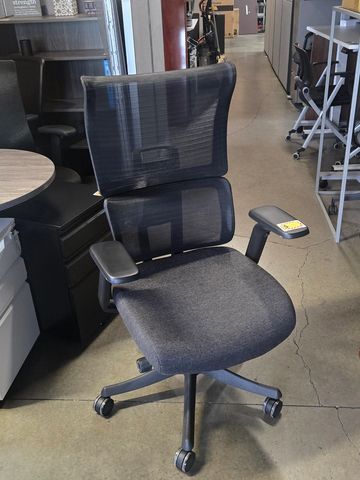 Black mesh-back office chairs in Vancouver 