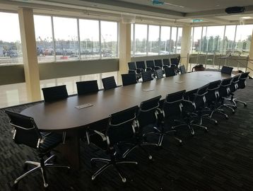 20 foot conference table installation at Volvo and Mack dealership in Fontana, California