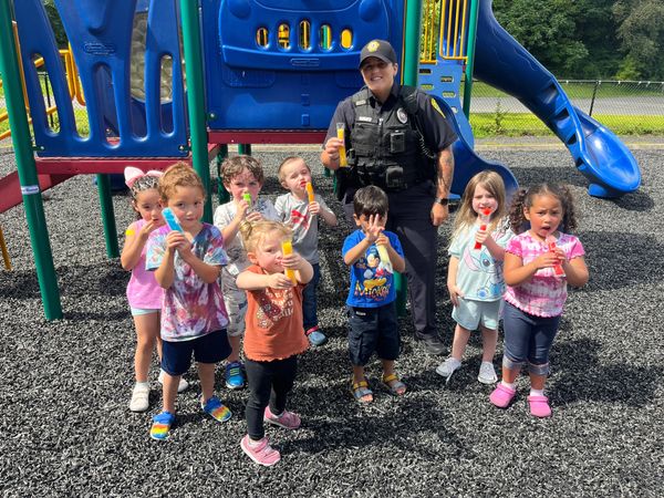 Officer Stephanie Mirante stopped by our Brayton site to share some popsicles! 