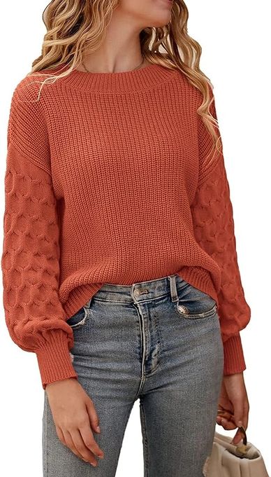 sweater, winter, pullover, orange