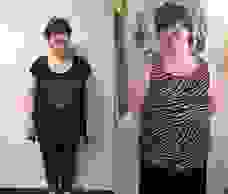 Rachelle dropped between three and four dress sizes