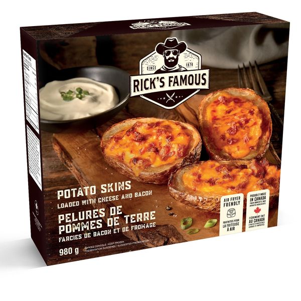 Try our decadent loaded potato skins with cheese and bacon