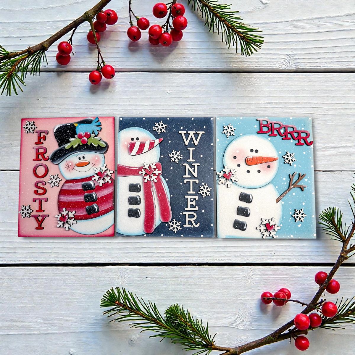 Winter Snowman Insert for the Interchangeable Rectangle Frames