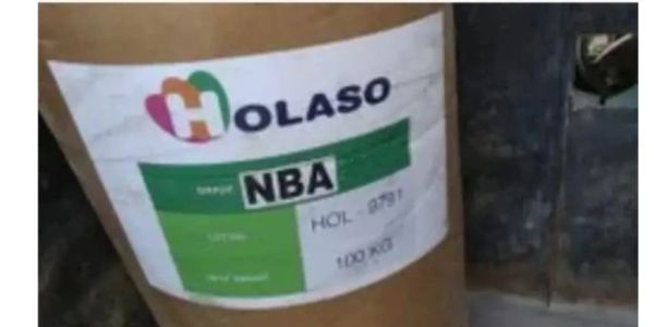 Container labeled with NBA and HOLASO branding.