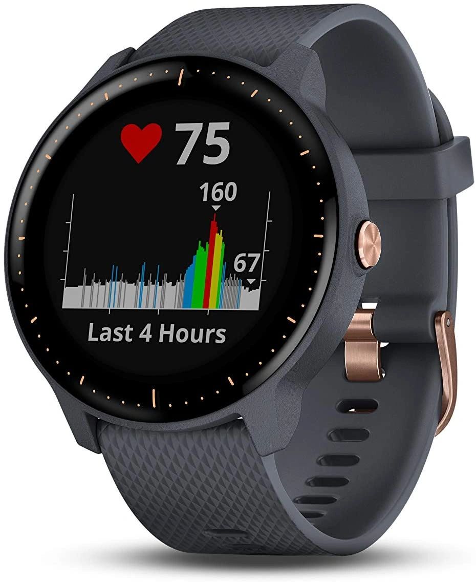 Garmin Vivoactive 3 Music GPS Smartwatch with Music Storage and Playback -  Rose Gold/Granite Blue
