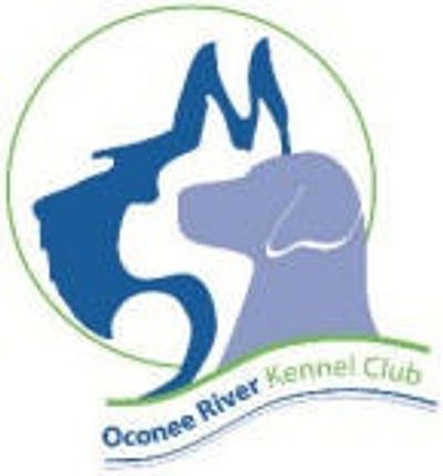 Logo of Oconee River Kennel Club featuring dog silhouettes.