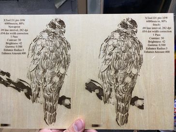 Narrowing the settings down before the final engraving.
