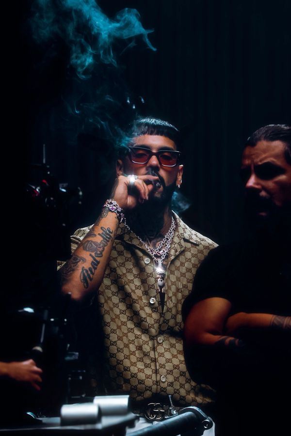 Anuel AA en la filmación de Little Demon ( La Última Cena)