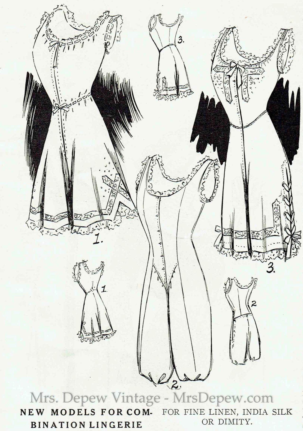 Vintage Sewing Pattern Ladies' 1920s Step-in and Bra #2030 Multi