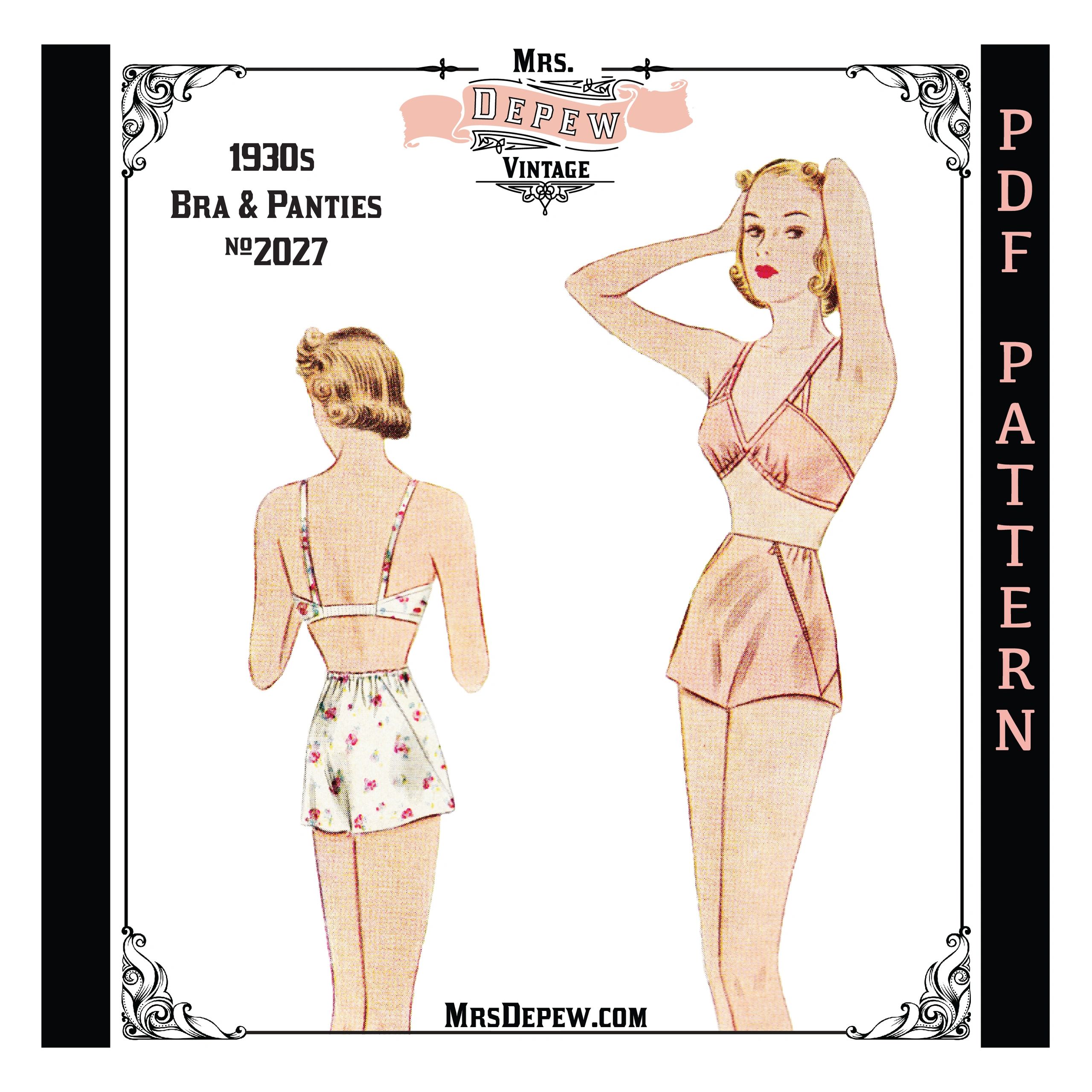 1920s flapper style lingerie sewing pattern bra & bloomers – Lady