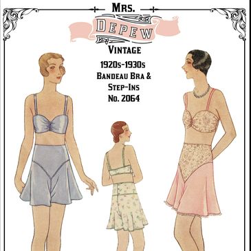 1920s 1930s Vintage Sewing Pattern Ladies' 1930s Bandeau Bra Step-In Panties PDF INSTANT DOWNLOAD