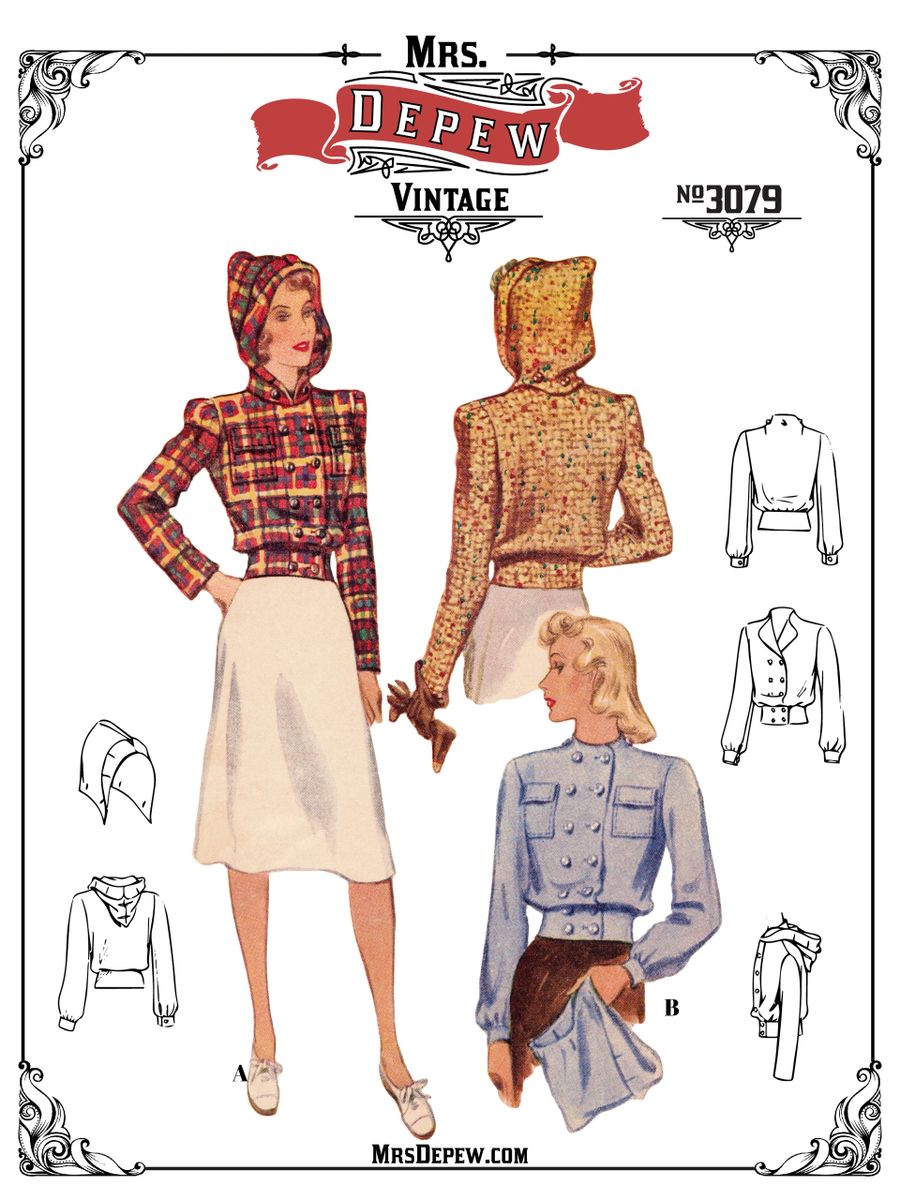 Vintage Sewing Pattern 1940s Nurses' Uniform Shirtwaist Dress #3164 32-46  Bust