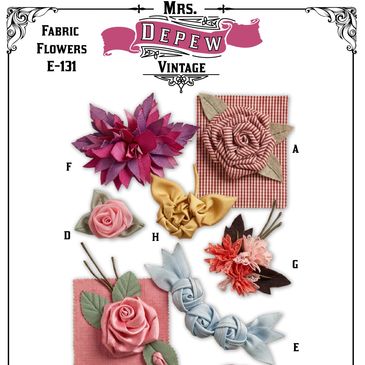 Vintage Sewing Pattern Fabric Flowers Made from Dress Material Rosettes Collection scraps.