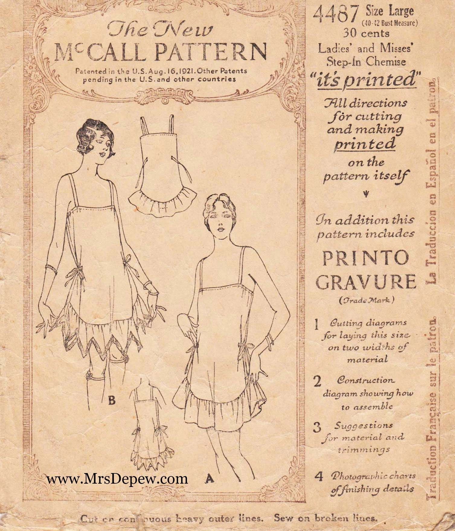 My Favorite 1920s Step-In Teddies and a Free Sewing Pattern.