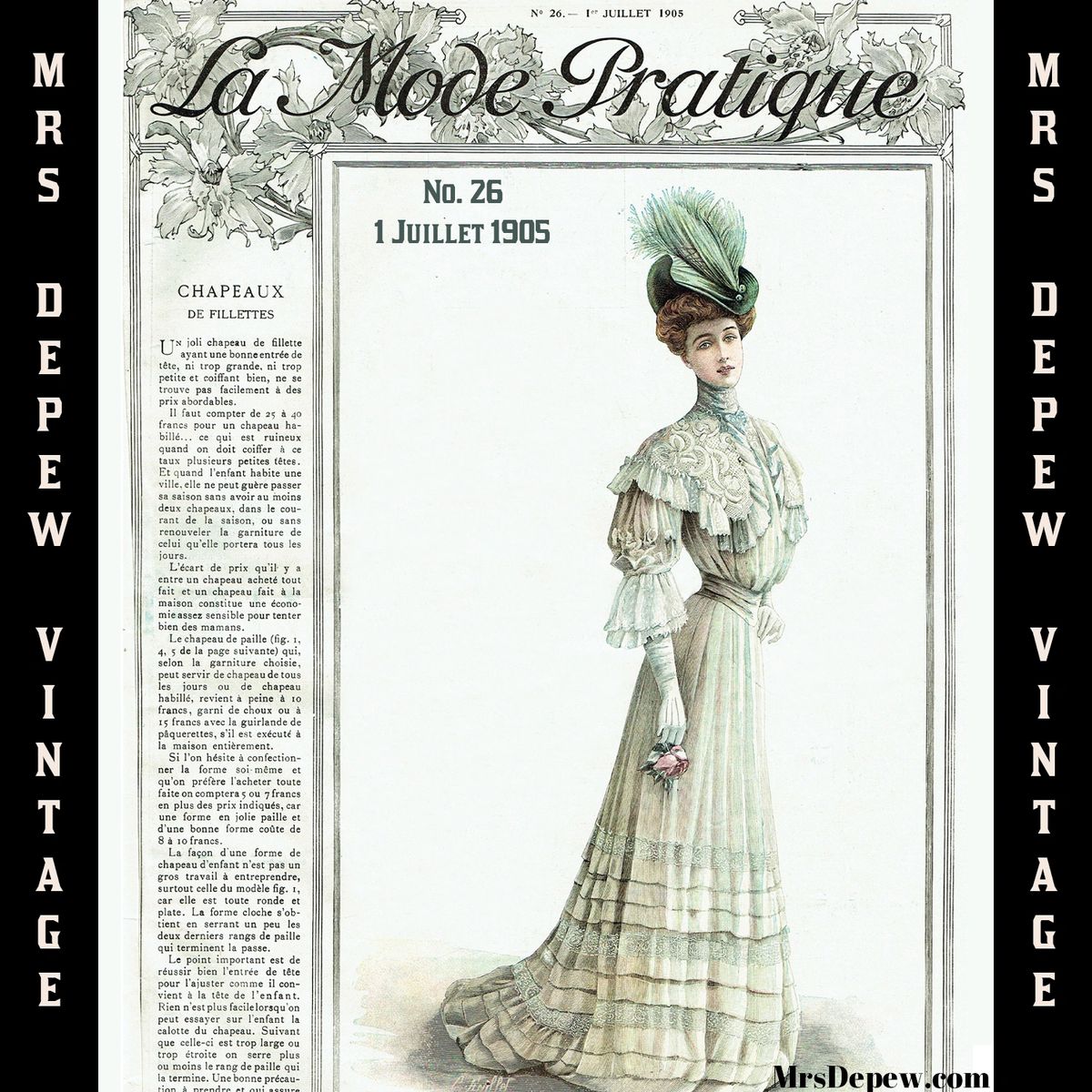 Antique French Magazine La Mode Pratique 1 July 1905 Featuring Fashion &  Sewing E-book - INSTANT DOWNLOAD