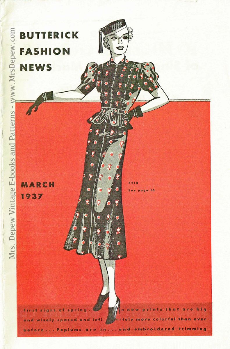 1930s Butterick Early Spring 1935 Fashion and Pattern Book Catalog