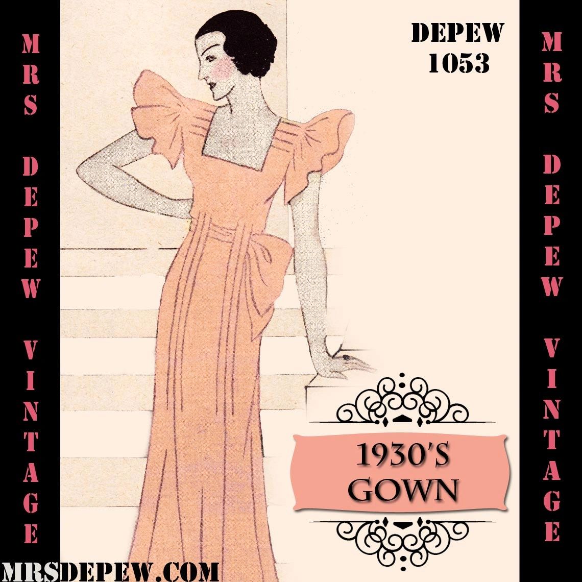 green emerald velvet dress 1930s evening gown sewing pattern dance dress – Lady Marlowe main image 0