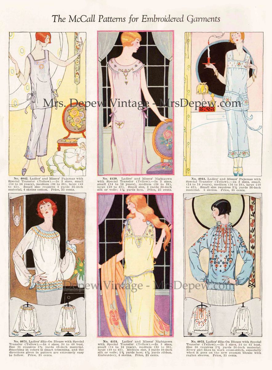 1925 Autumn McCall Needlework Designs Sewing and Embroidery Pattern Vintage  Catalog 1920s PDF E-book