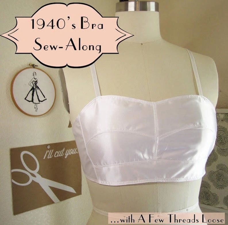 Vintage 1950's Brassiere PDF Sewing Pattern Bust 37 and 39