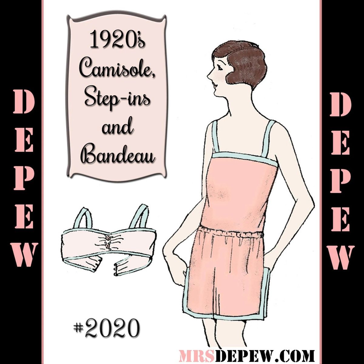 Vintage Style Shapewear Sewing Pattern High Waist Panties 2041 Sizes 4-16  INSTANT DOWNLOAD 