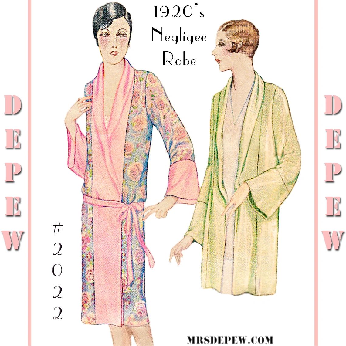 E-Pattern-Louise- Late 1920s Negligee Robe Pattern- Bust 32-50 – Wearing  History