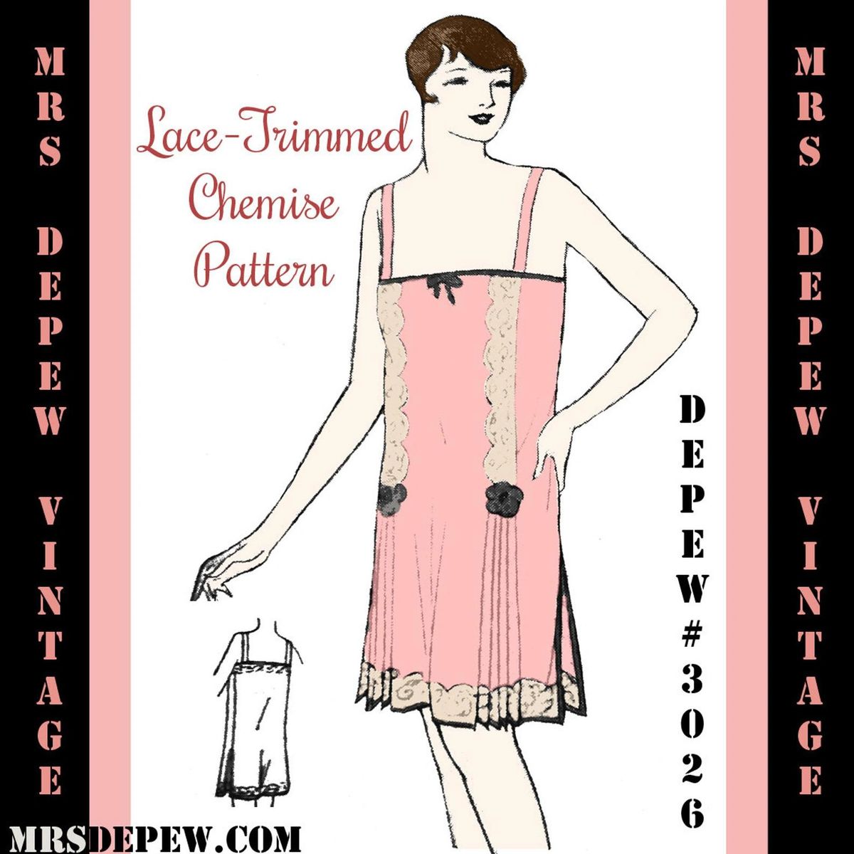 Vintage Sewing Pattern 1920s Chemise Slip #3026 - INSTANT DOWNLOAD