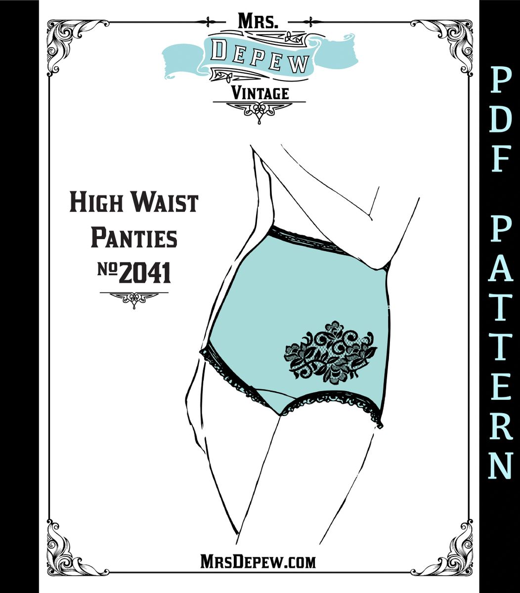 Vintage Style Shapewear Sewing Pattern High Waist Panties #2041 sizes 4-16  -INSTANT DOWNLOAD
