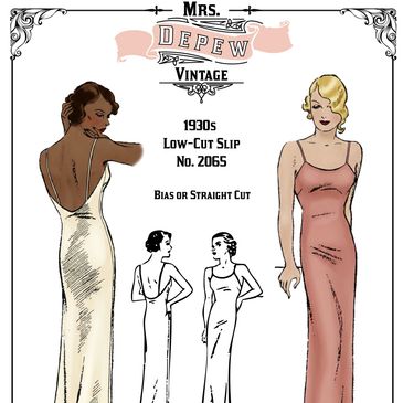 1934 Vintage Sewing Pattern 1930s Bias-Cut Slip or Evening Gown #2065 Multisize 32-48 Inch Bust