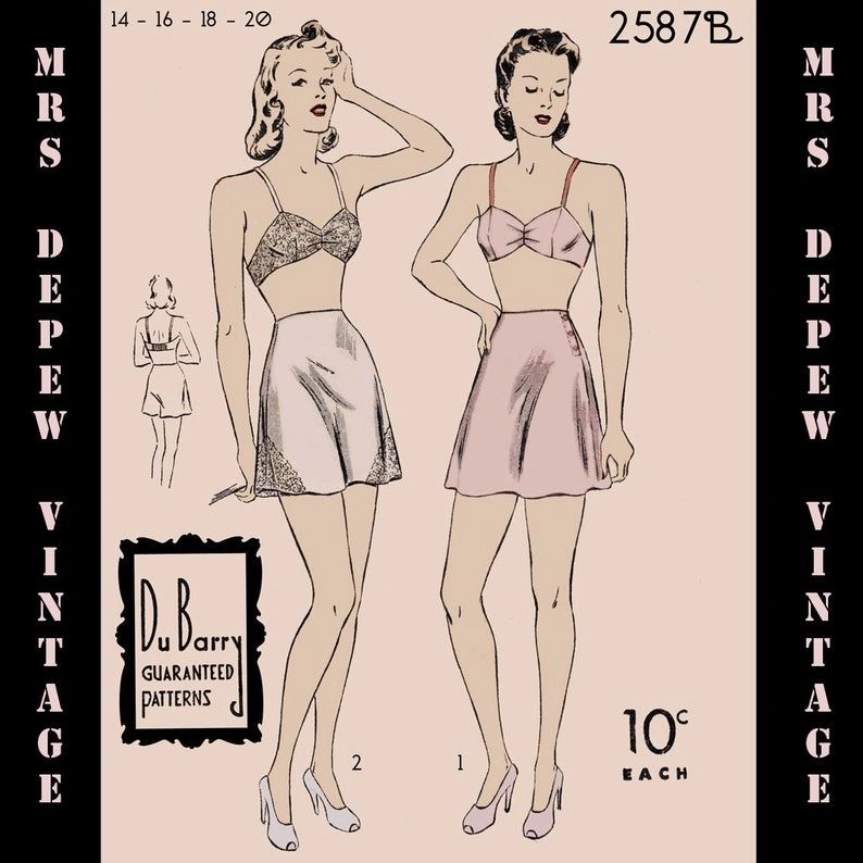 1940s Bra and French Knickers Sewing Pattern