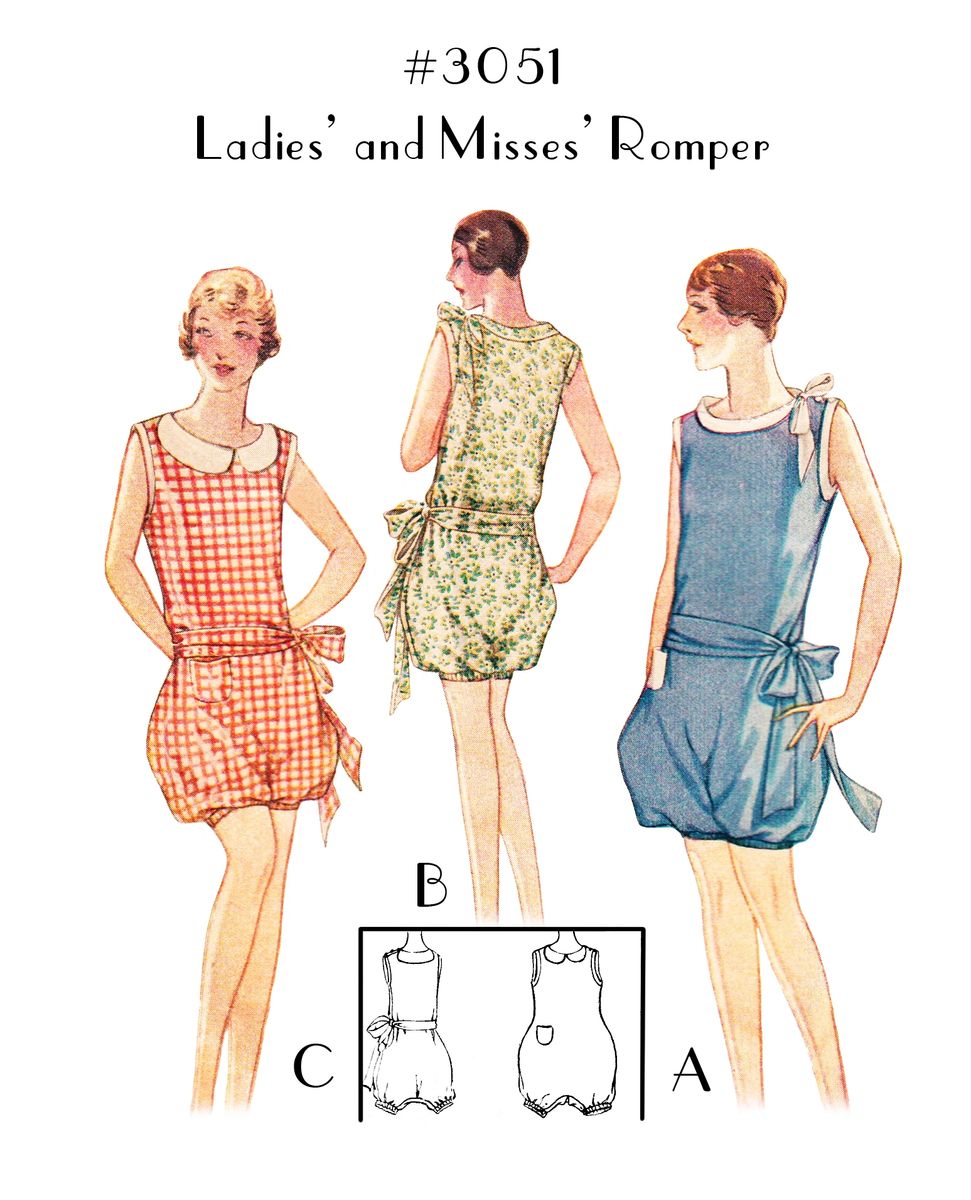 Vintage Sewing Pattern Ladies' 1920s Romper Playsuit #3051 in Multisize -  INSTANT DOWNLOAD