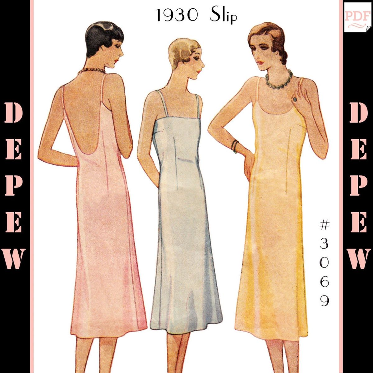 Vintage Lingerie Sewing Pattern / 1930s Slip Dress & Tap Shorts