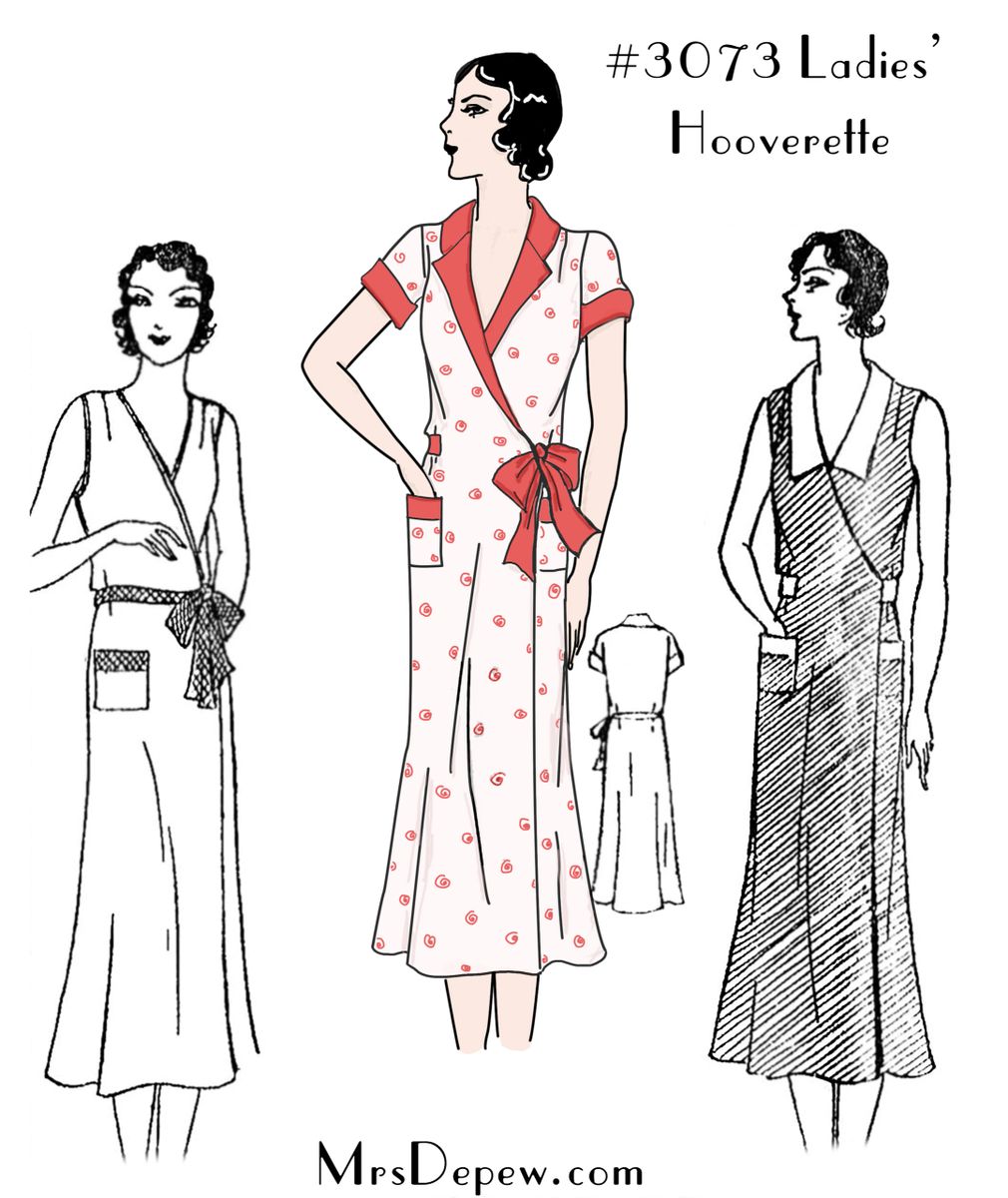 Multi Size Vintage Sewing Pattern 1930s Ladies' Wrap Dress 3073 32