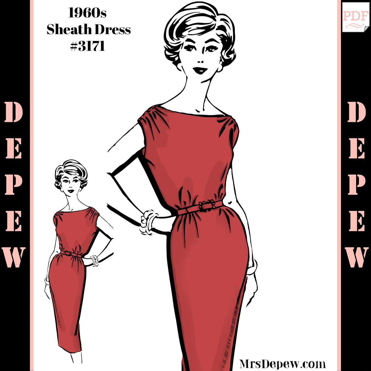 Vintage Sewing Pattern Ladies' Sheath Dress Multisize 32 34 36 38 40 42 ...