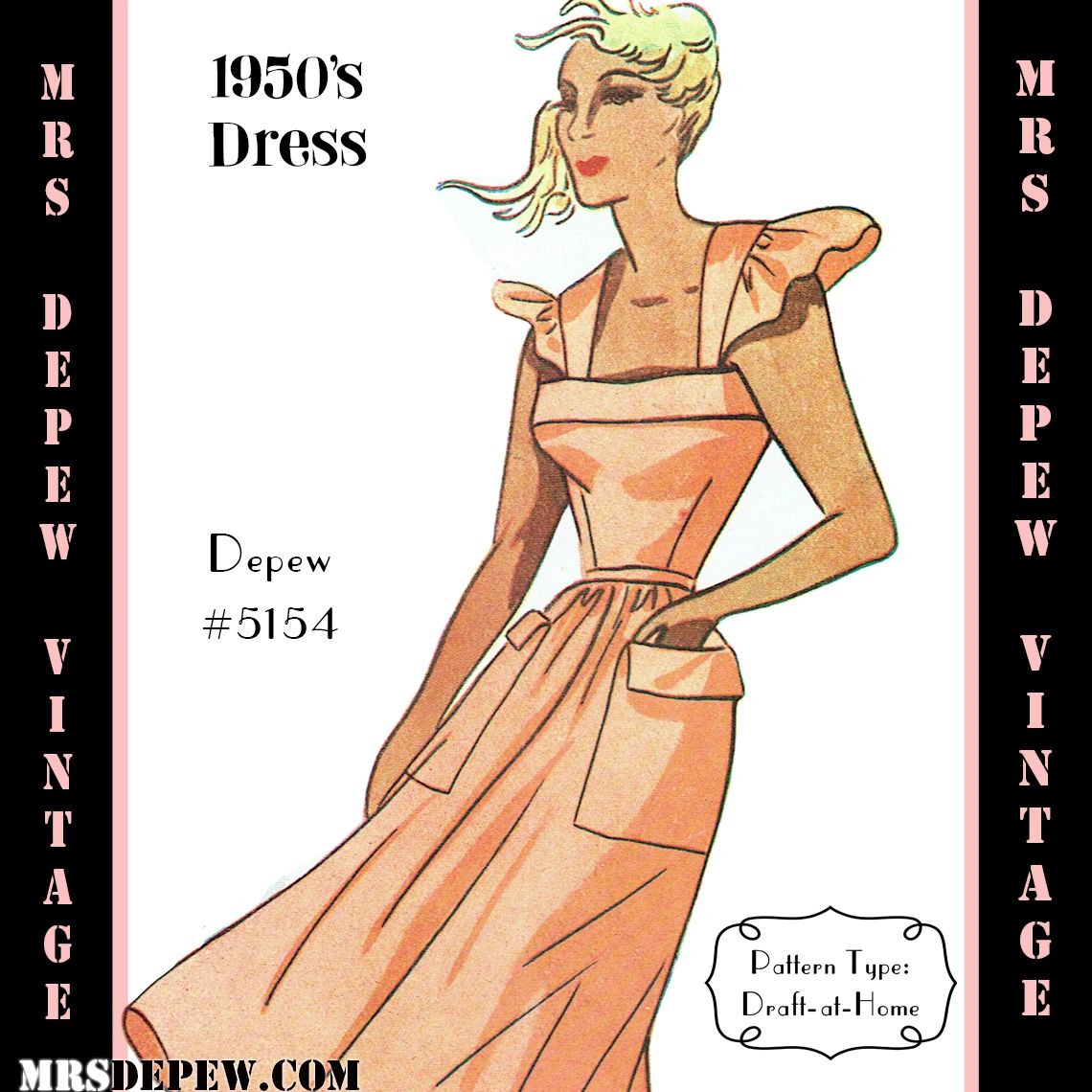 1950s beach dress D-A-H Vintage Sewing Pattern Ladies' in Any Size 34 42 1X 44 pcat-216 $375 Ramy Brook Women SIZE:OS