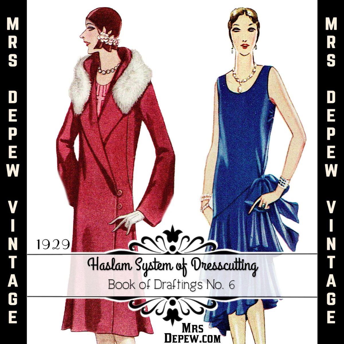 Haslam Dresscutting Book No. 6 1929 Vintage Sewing Pattern 1920s E-book  with Pattern Draftings