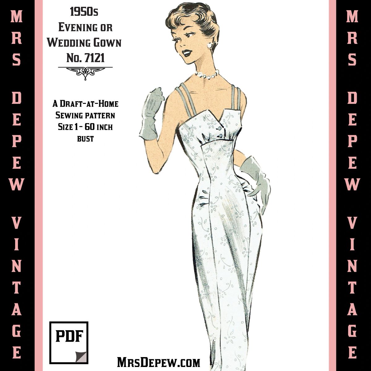 1950s evening dress patterns 1950s Evening Gown Vogue Couturier Design 191 Sewing Pattern, Cut- Com –  Ian Drummond Vintage