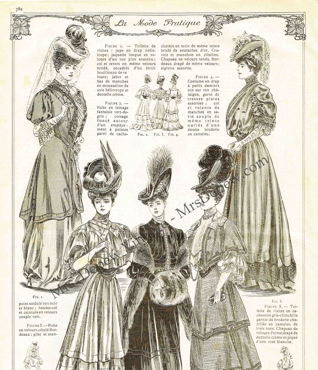 French Magazine La Mode Pratique with Multi Pattern Sheet Supplement  included No. 44 4 Novembre 1905