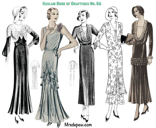 The Haslam System of Dresscutting Book of Draftings  Spring and Summer number 8 from the 1930s.