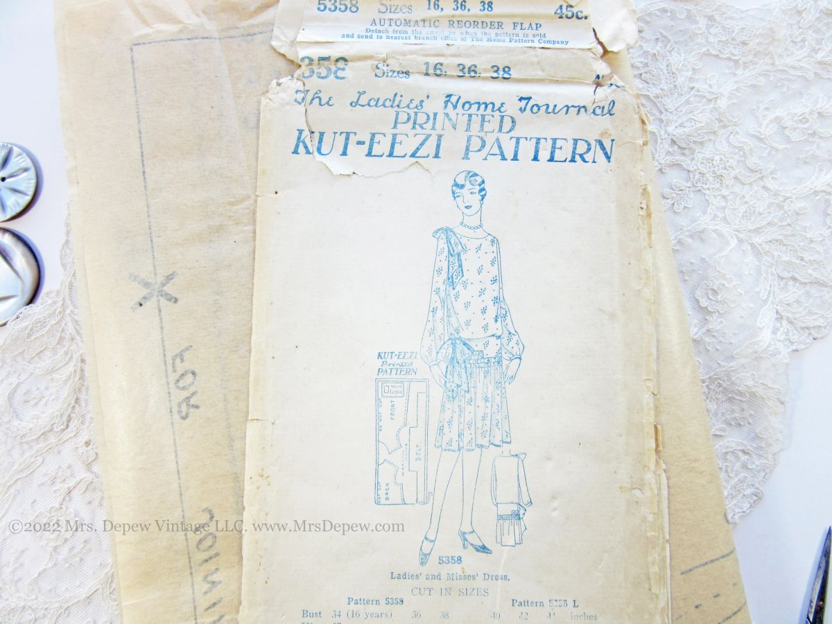 RARE ORIGINAL Vintage Sewing Pattern Ladies' 1920s Dress Ladies' Home ...
