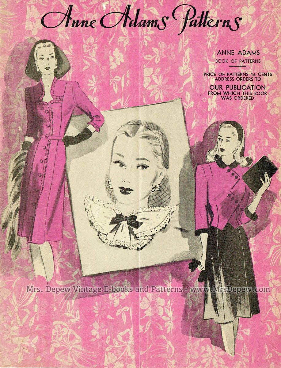 Vintage Sewing Pattern Catalog Anne Adams Mail Order 1942-1943