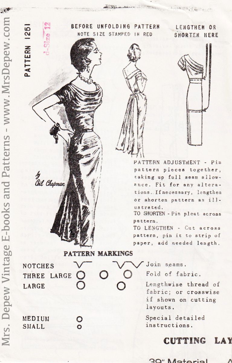 Ceil Chapman Spadea 1950s Cocktail Dress Vintage Sewing Patterns Hourglass Figure Bust 30 32 34 36 38 Sewing Fiber Craft Supplies Tools Aloli Ru