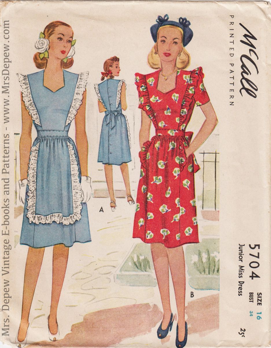 Vintage Sewing Pattern 1940s Nurses' Uniform or Shirtwaist Dress