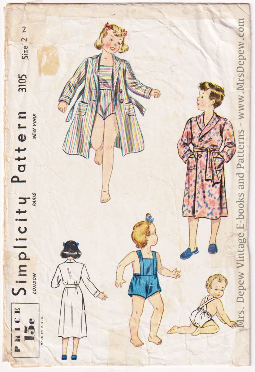 Vintage Sewing Pattern 1940s Pauline Matching Bra and Tap Panties
