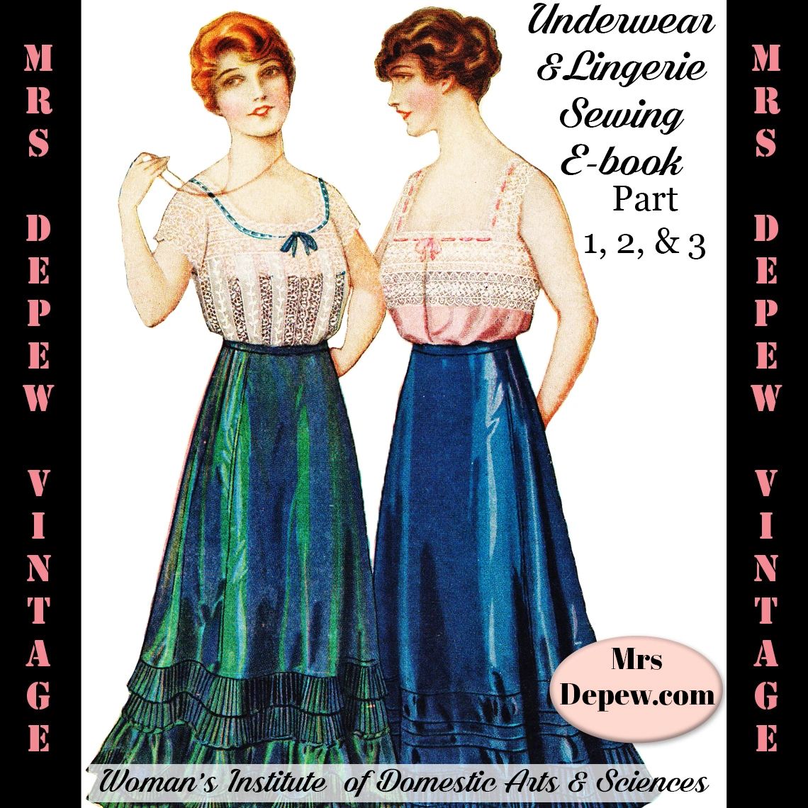 Sewing 1890s Undergarments. Ladies' chemise, drawers and petticoat. 